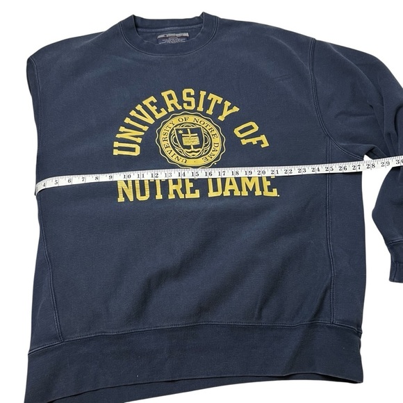 University of Notre Dame Champion Reverse Weave Crewneck Navy Blue SZ XL Unisex - Picture 6 of 10